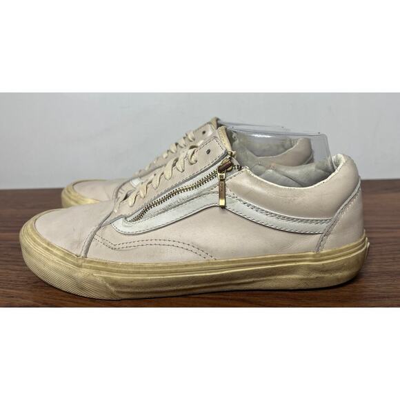 Vans Old Skool Pink Leather Zipper Office Sneakers Women's 10/Men's 8.5 Barbie - Picture 5 of 10